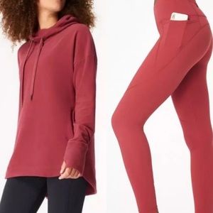 NWT Sweaty Betty Escape Luxe Fleece Hoody and Power leggings set